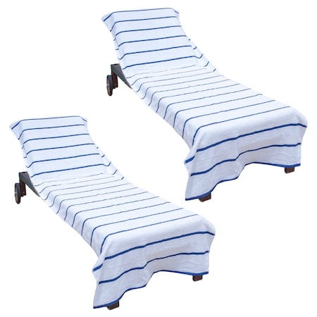 Monarch Las Rayas Chaise Cover 30x85 Navy (2pk) CC-HS3085NV-2PK